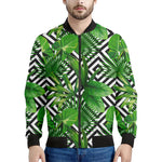 Exotic Tropical Leaves Pattern Print Men's Bomber Jacket
