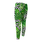 Exotic Tropical Leaves Pattern Print Men's Compression Pants