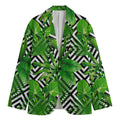 Exotic Tropical Leaves Pattern Print Men's Cotton Blazer