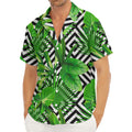 Exotic Tropical Leaves Pattern Print Men's Deep V-Neck Shirt