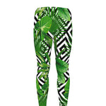 Exotic Tropical Leaves Pattern Print Men's leggings