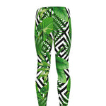 Exotic Tropical Leaves Pattern Print Men's leggings