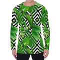 Exotic Tropical Leaves Pattern Print Men's Long Sleeve T-Shirt
