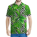 Exotic Tropical Leaves Pattern Print Men's Polo Shirt