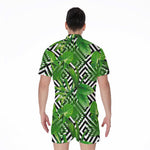 Exotic Tropical Leaves Pattern Print Men's Rompers
