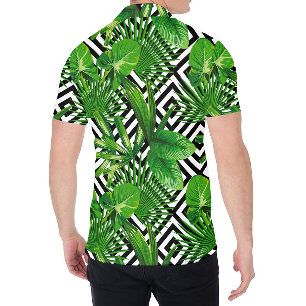 Exotic Tropical Leaves Pattern Print Men's Shirt