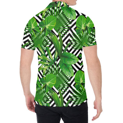 Exotic Tropical Leaves Pattern Print Men's Shirt