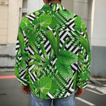 Exotic Tropical Leaves Pattern Print Men's Shirt Jacket