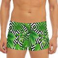 Exotic Tropical Leaves Pattern Print Men's Short Boxer Briefs