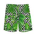 Exotic Tropical Leaves Pattern Print Men's Athletic Shorts