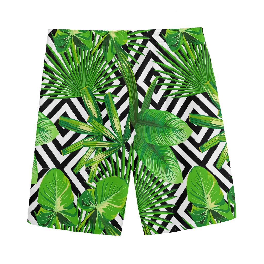 Exotic Tropical Leaves Pattern Print Men's Sports Shorts