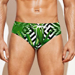 Exotic Tropical Leaves Pattern Print Men's Swim Briefs