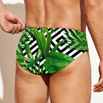 Exotic Tropical Leaves Pattern Print Men's Swim Briefs