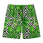 Exotic Tropical Leaves Pattern Print Men's Swim Trunks
