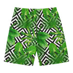 Exotic Tropical Leaves Pattern Print Men's Swim Trunks