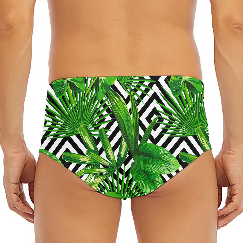Exotic Tropical Leaves Pattern Print Men's Triangle Swim Briefs