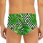 Exotic Tropical Leaves Pattern Print Men's Triangle Swim Briefs