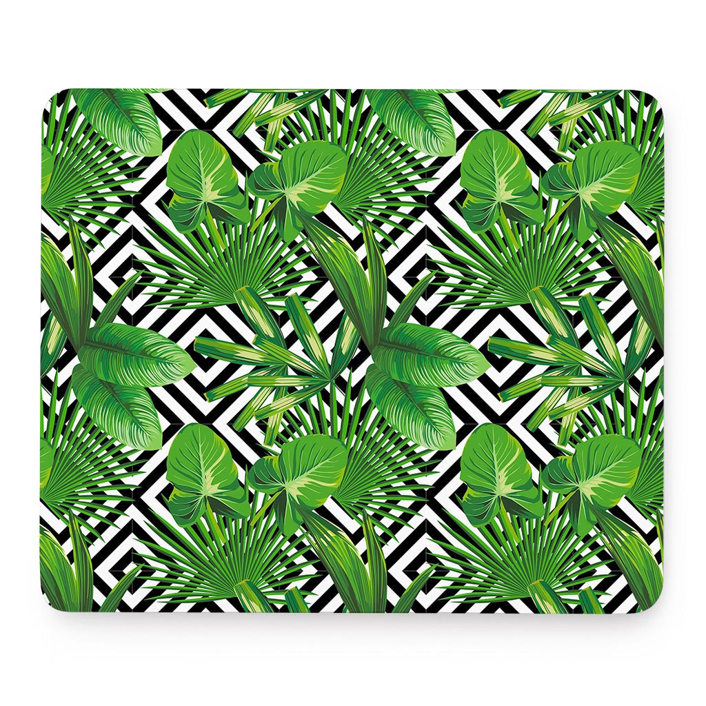 Exotic Tropical Leaves Pattern Print Mouse Pad