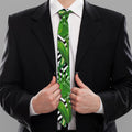 Exotic Tropical Leaves Pattern Print Necktie