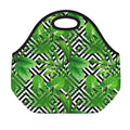 Exotic Tropical Leaves Pattern Print Neoprene Lunch Bag