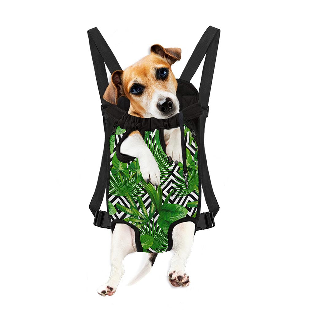 Exotic Tropical Leaves Pattern Print Pet Carrier Backpack