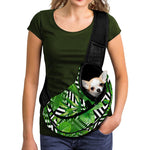 Exotic Tropical Leaves Pattern Print Pet Sling Carrier