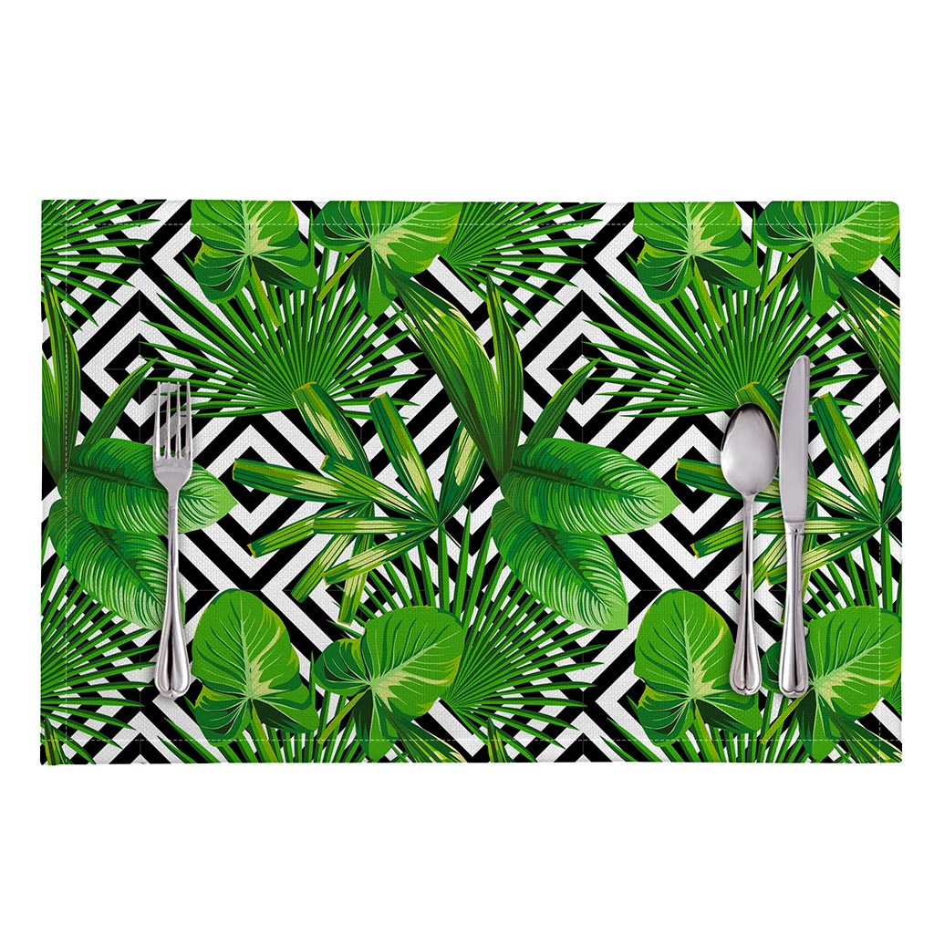Exotic Tropical Leaves Pattern Print Placemat
