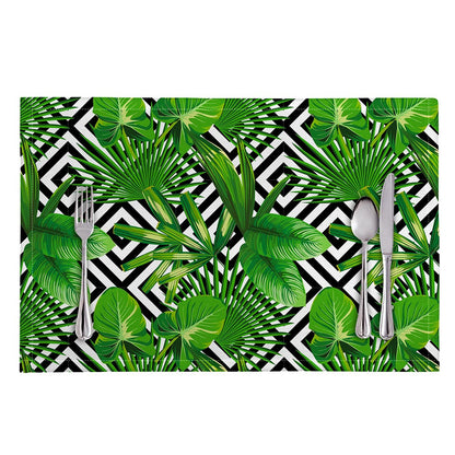 Exotic Tropical Leaves Pattern Print Placemat