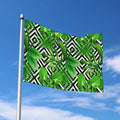 Exotic Tropical Leaves Pattern Print Polyester Flag