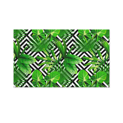 Exotic Tropical Leaves Pattern Print Polyester Flag