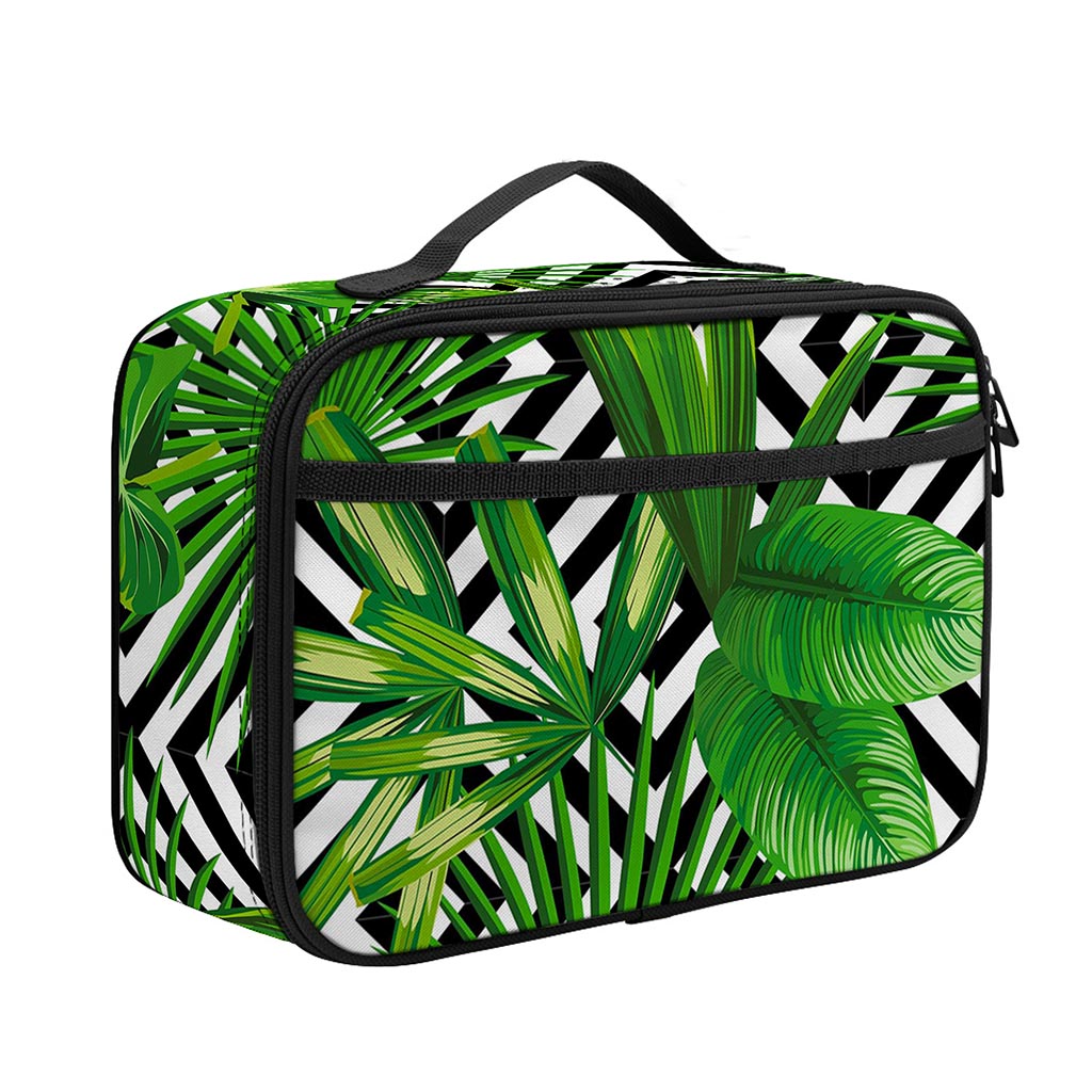 Exotic Tropical Leaves Pattern Print Portable Lunch Bag