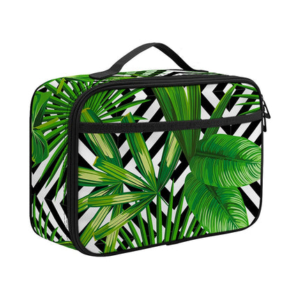 Exotic Tropical Leaves Pattern Print Portable Lunch Bag