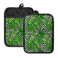 Exotic Tropical Leaves Pattern Print Pot Holders With Pocket