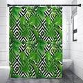 Exotic Tropical Leaves Pattern Print Premium Shower Curtain