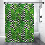 Exotic Tropical Leaves Pattern Print Premium Shower Curtain
