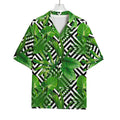 Exotic Tropical Leaves Pattern Print Rayon Hawaiian Shirt