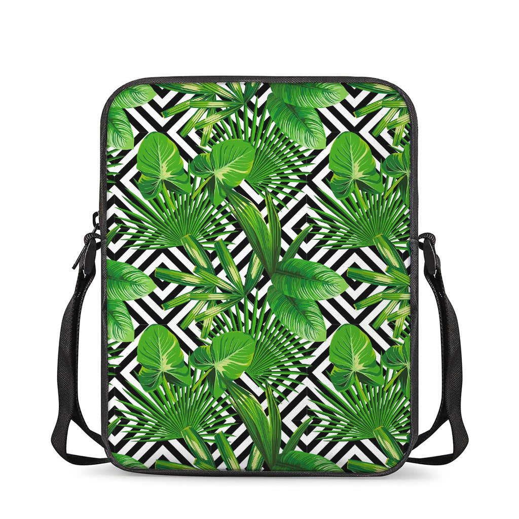 Exotic Tropical Leaves Pattern Print Rectangular Crossbody Bag