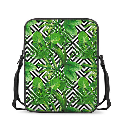 Exotic Tropical Leaves Pattern Print Rectangular Crossbody Bag