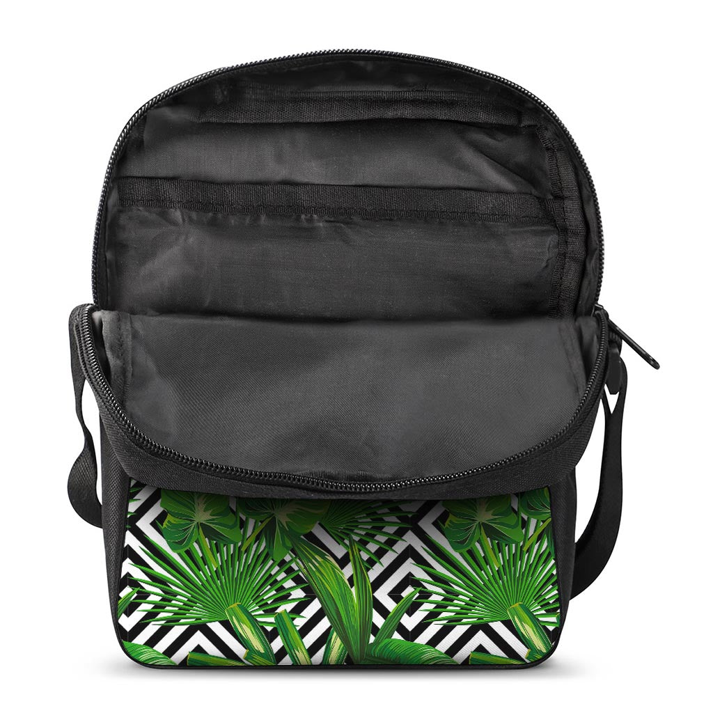 Exotic Tropical Leaves Pattern Print Rectangular Crossbody Bag
