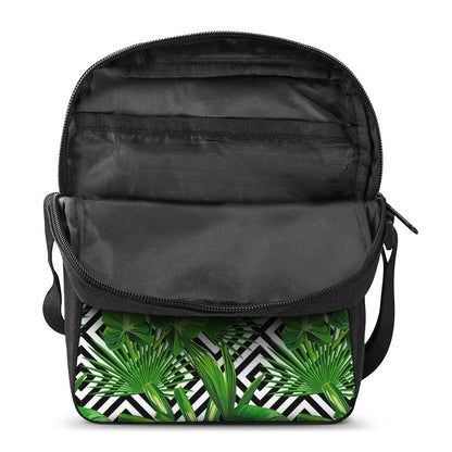Exotic Tropical Leaves Pattern Print Rectangular Crossbody Bag
