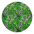 Exotic Tropical Leaves Pattern Print Round Blanket