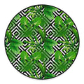 Exotic Tropical Leaves Pattern Print Round Floor Mat