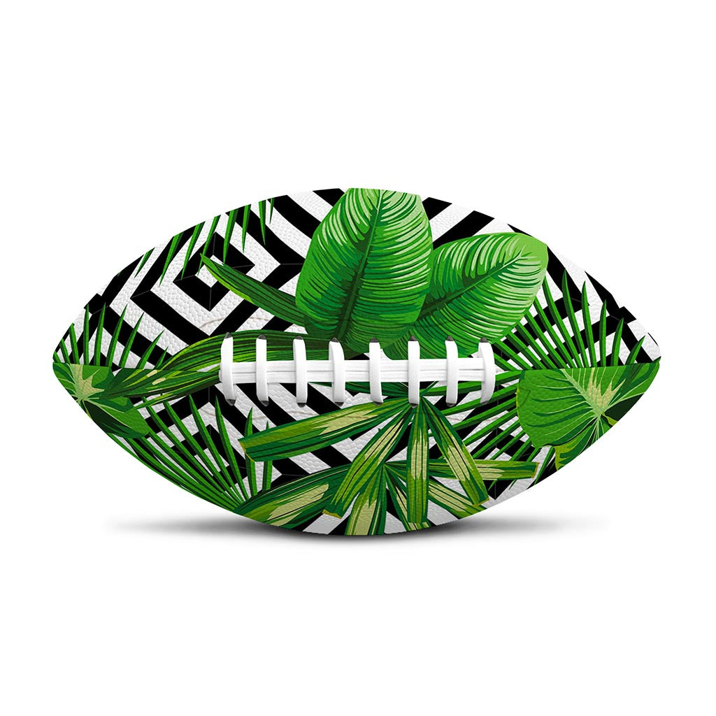 Exotic Tropical Leaves Pattern Print Rugby Ball