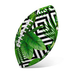 Exotic Tropical Leaves Pattern Print Rugby Ball