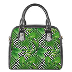 Exotic Tropical Leaves Pattern Print Shoulder Handbag