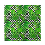 Exotic Tropical Leaves Pattern Print Silk Bandana