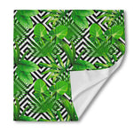 Exotic Tropical Leaves Pattern Print Silk Bandana