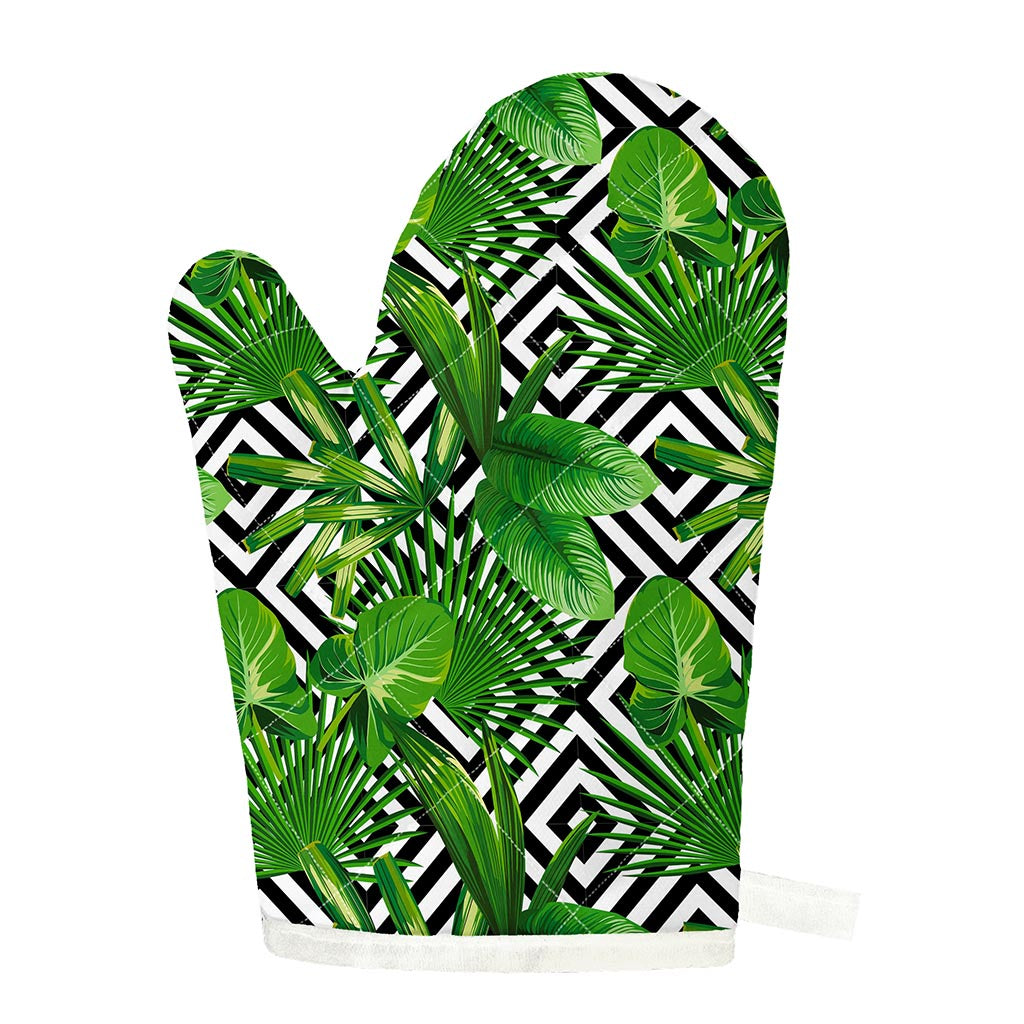 Exotic Tropical Leaves Pattern Print Single Oven Mitt