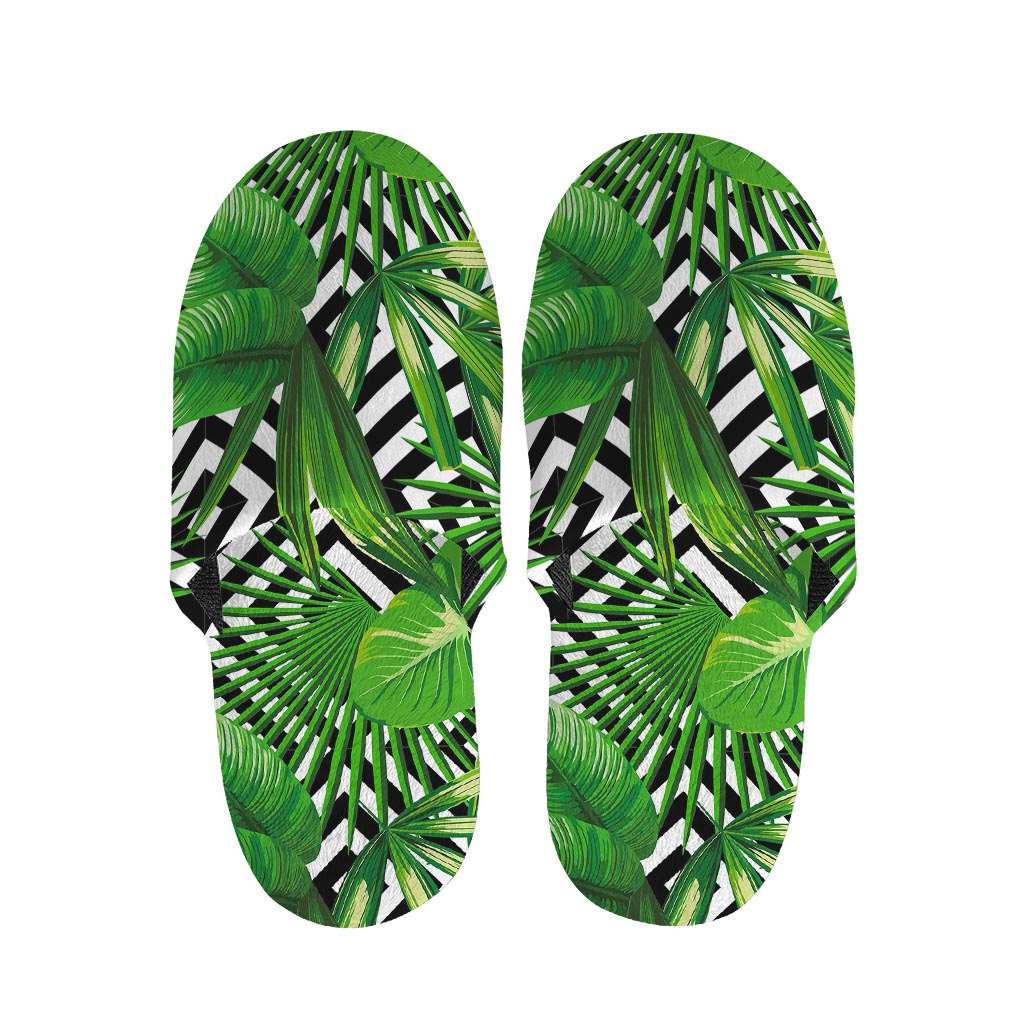 Exotic Tropical Leaves Pattern Print Slippers