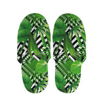 Exotic Tropical Leaves Pattern Print Slippers